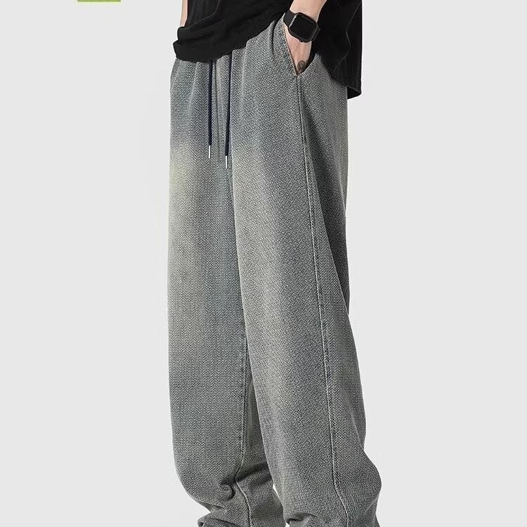 Pantalones Jeans Rectos con Estampado de Estrellas para Hombre de Mezclilla para Ocio