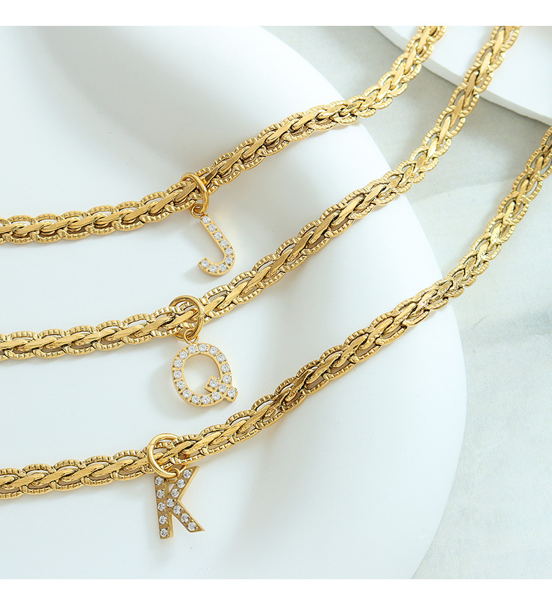 Pendant Necklace Classification 304 Stainless Steel Chain Material figaro chain Chain Type Daily Occasion Wholesale Jewelry Fashion Letter 304 Stainless Steel Copper Zircon 18K Gold Plated Plating Pendant Necklace