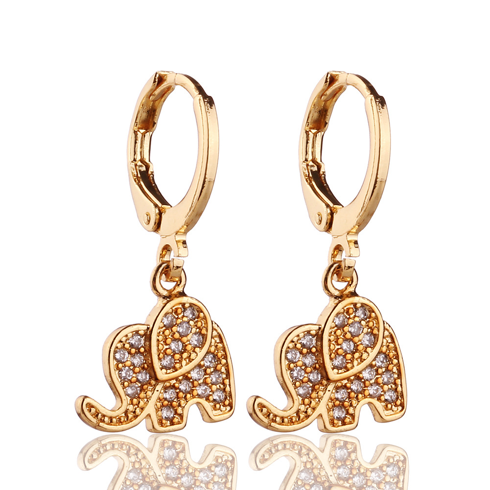 AliExpress Independent Station Hot Sale Jewelry Supply Copper Micro Inlaid Zircon Lucky Tree Elephan