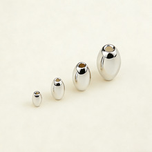 S925银diy配件隔珠光面米珠橄榄珠路路通手工串珠项链手链饰配件