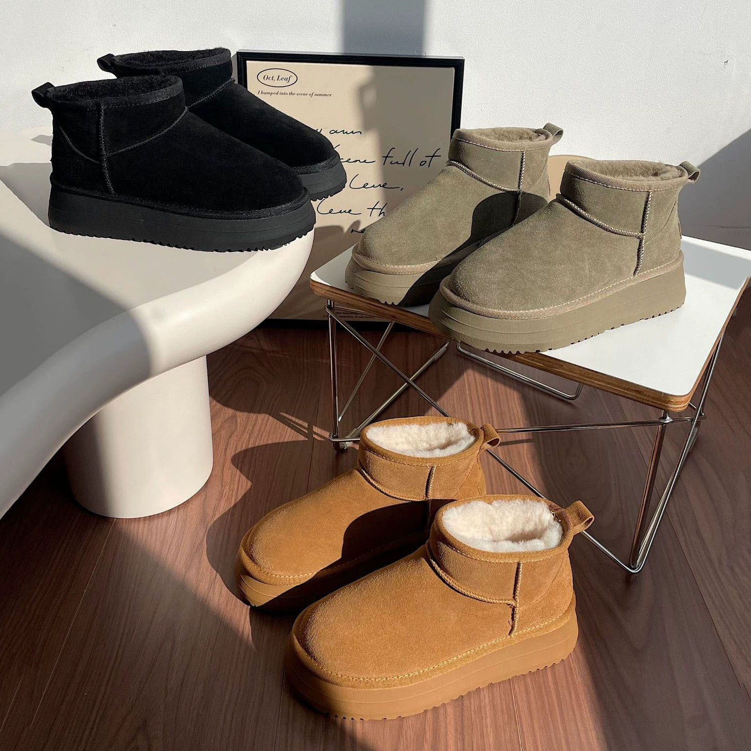 Джин Ми сокровище с зимними сапогами на толстой подошве женские 2023 новые взрывные короткие сапоги Зимняя хлопковая обувь на флисовой подкладке Женская