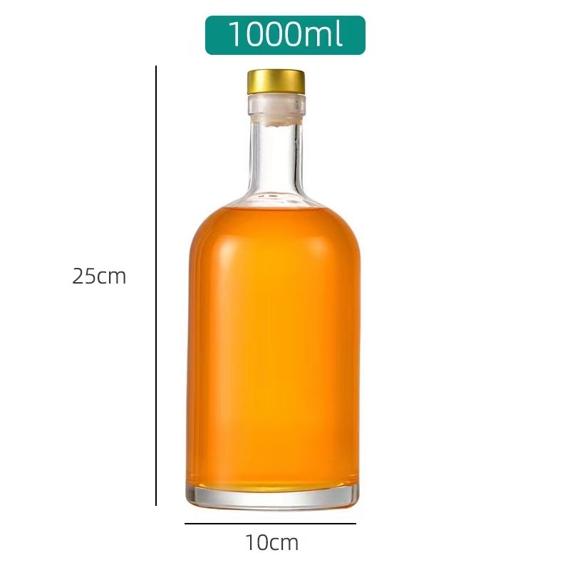 Botella vacía de vodka botella vacía de vino de fruta corporativa privada personalizada botella de vidrio blanco cristalino especial para banquete soporte personalizado