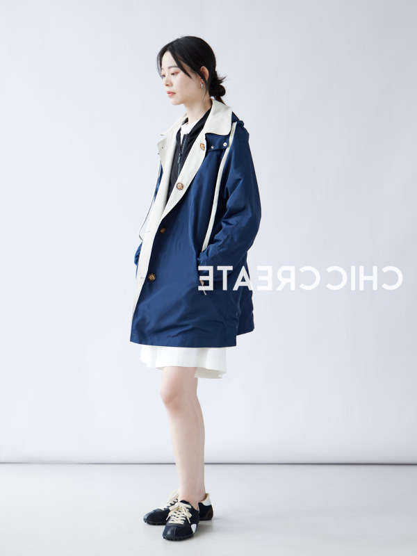 秀场款！柜4.6W+！双面穿连帽休闲中长款/长款夹克外套风衣女秋新|undefined