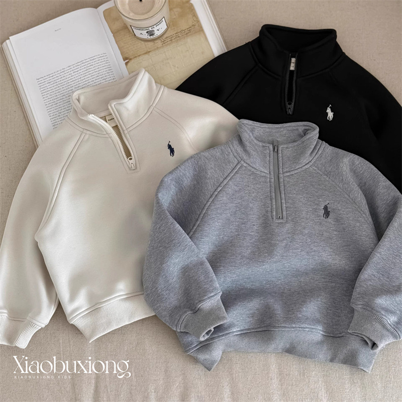 Children's demi-season velvet keep warm warm sweatshirt for boys