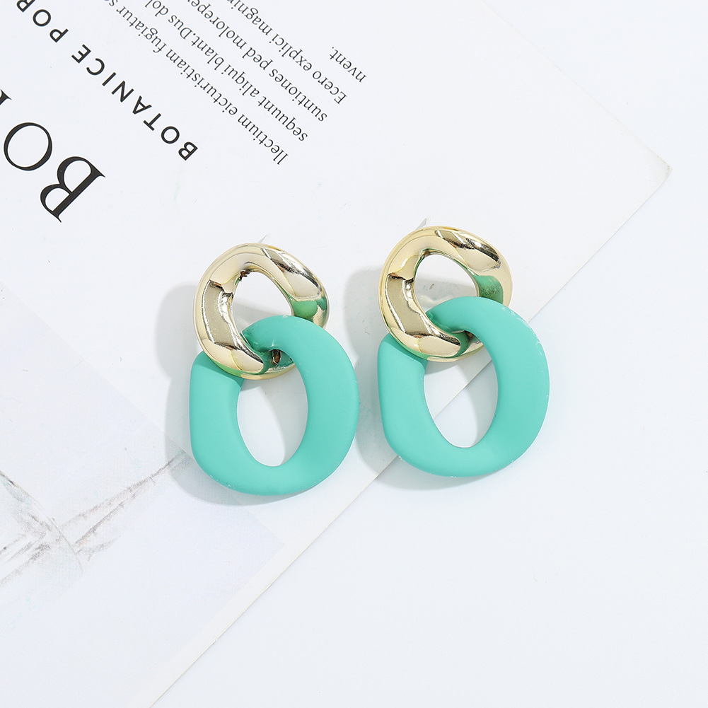 Korean Geometric Acrylic Matte Earrings display picture 6