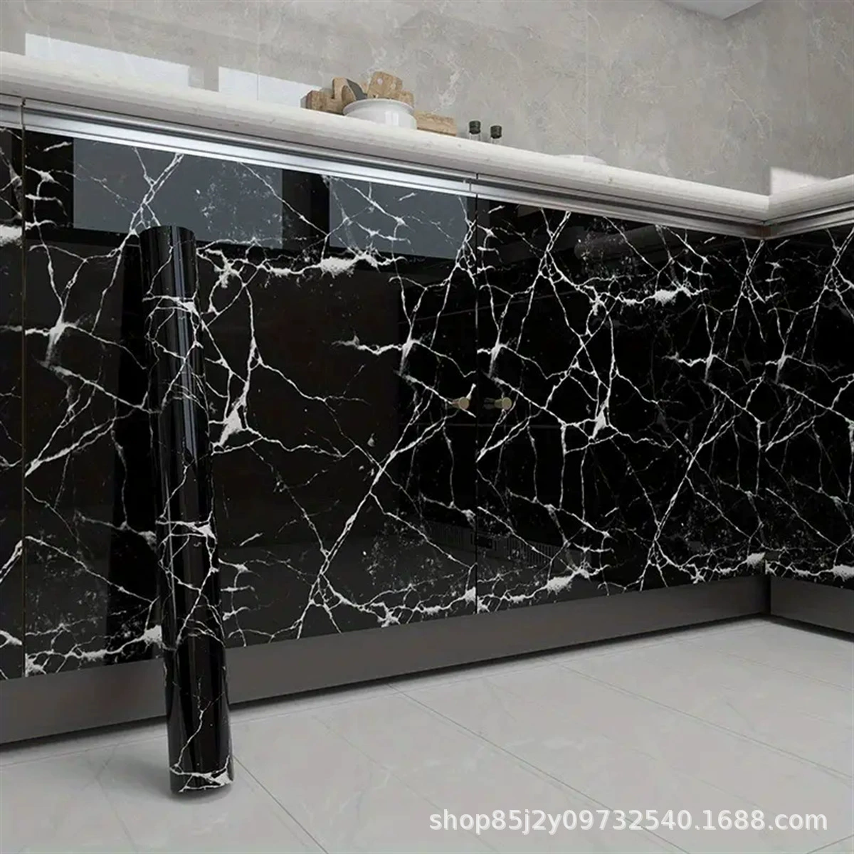 Самоклеящаяся ПВХ-обои, водостойкие 3D рисунки: мультфильм и мрамор, ширина 60 см, без клеевого следа
