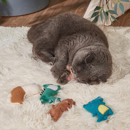 New Cat Plush Toy with Cat Grass, Self-Entertaining Cat Toy, Durable for Biting and Scratching, Catnip Included, Factory Direct