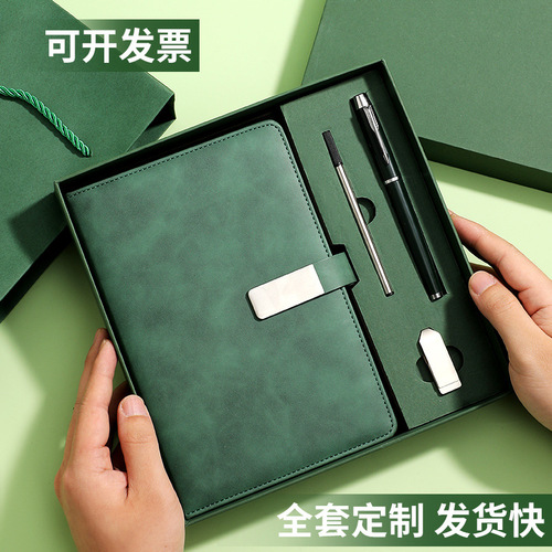 Custom Simple and Fresh A5 Notebook Set, Thick B5 Notepad, Wholesale Business Gift Box, Journal Notebook