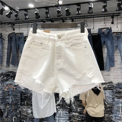 破れた穴のデニムの半ズボンの女性の夏の新型の韓国版はゆったりしています。