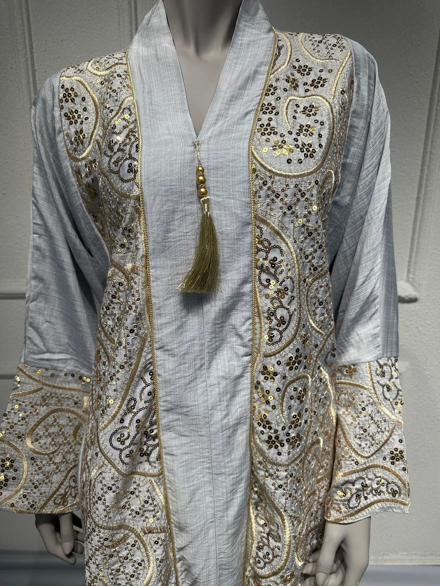 Свадебное платье Abaya Middle East Dubai юбка с Sequined свободная вечерняя стойкая на молнии вышивка кимоно женская одежда