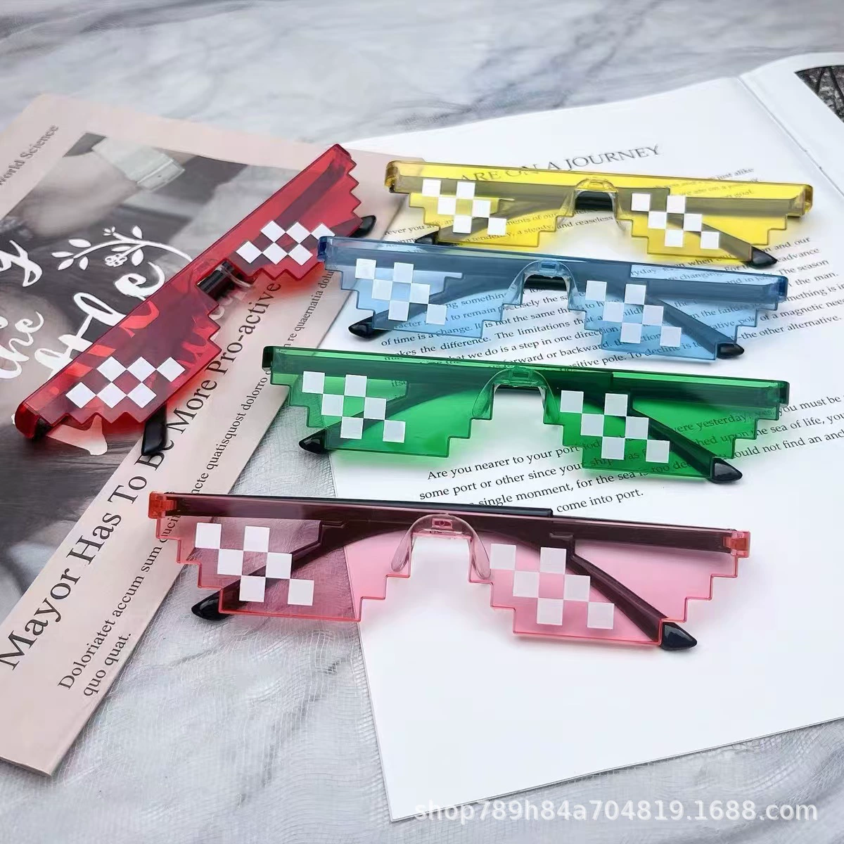 Новые мозаичные очки персонализированные смешные солнцезащитные очки Мой мир мода персонализированные пиксельные солнцезащитные очки оптом