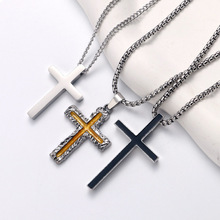 欧美跨境饰品钛钢项链各种十字架吊坠项饰简约复古不掉色饰品批发