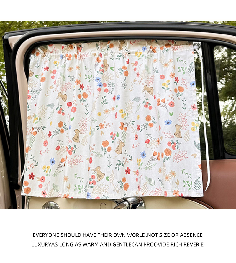 Car Sunshade Summer Baby Car Sun Protection Heat Insulation Sunshade Cotton Suction Cup Car Privacy Curtain