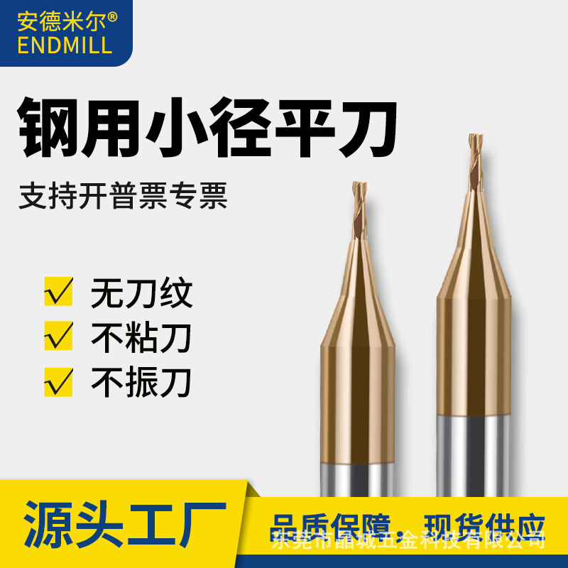 60度小径平刀钢用微小径刀2刃钨钢涂层加长合金立铣刀D0.15-D0.95