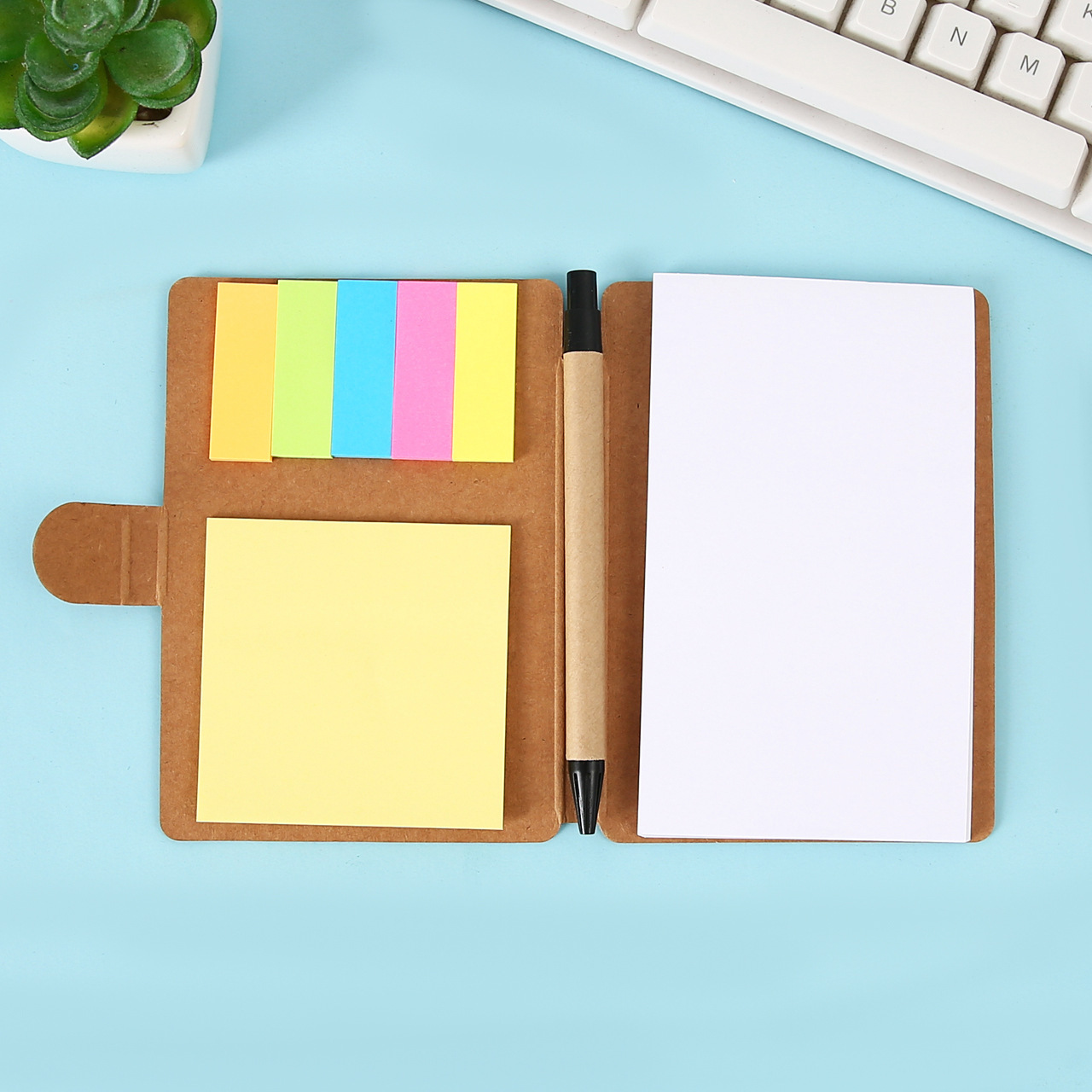 创意牛皮纸便捷便签本内页附笔厂家定做便利贴组合LOGO图案可