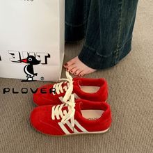 正品复古德训鞋2025春夏新款平底阿甘鞋运动鞋轻便休闲单鞋