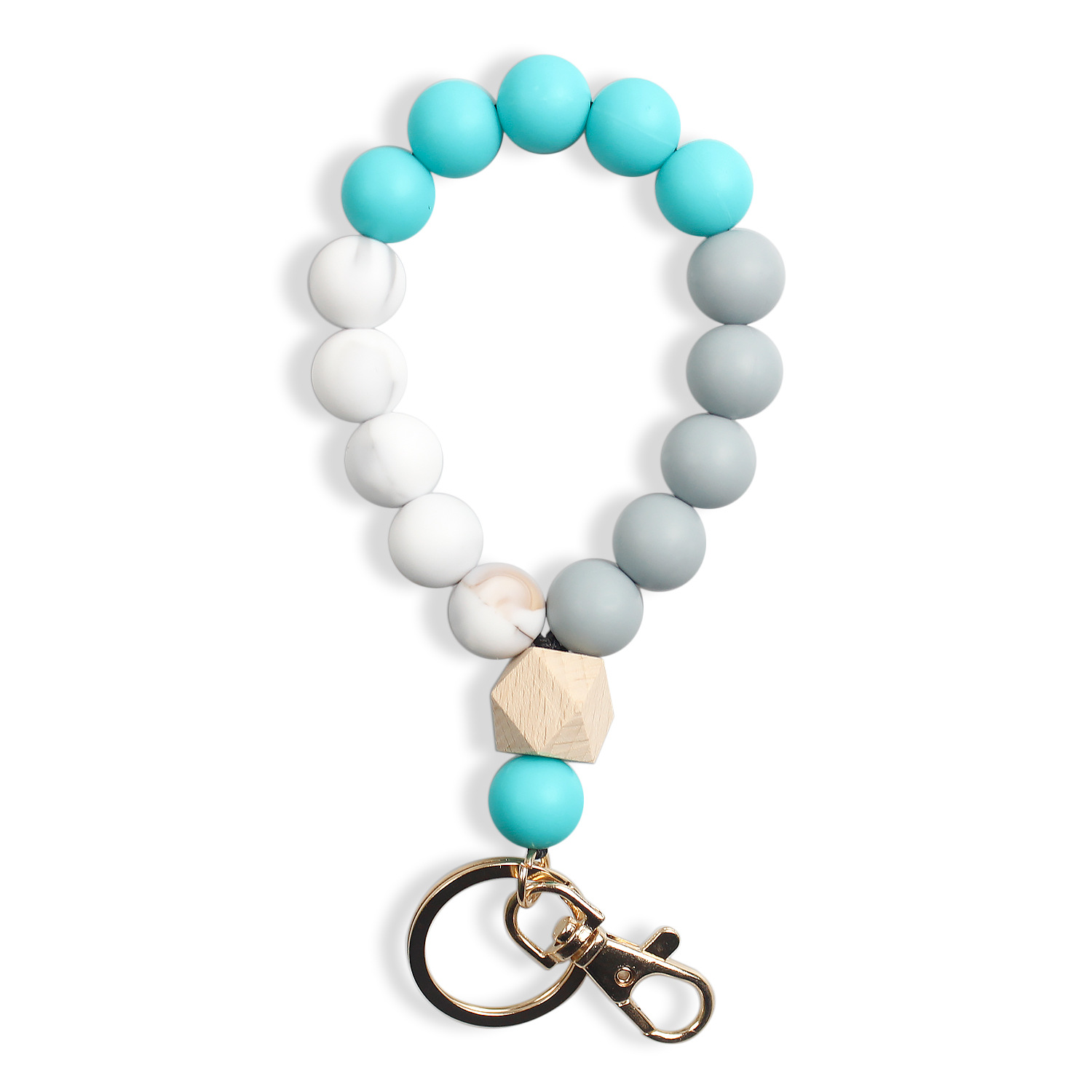 Nueva pulsera de silicona transfronteriza accesorios llavero redondo pulsera de silicona pulsera colgante de estilo europeo y americano