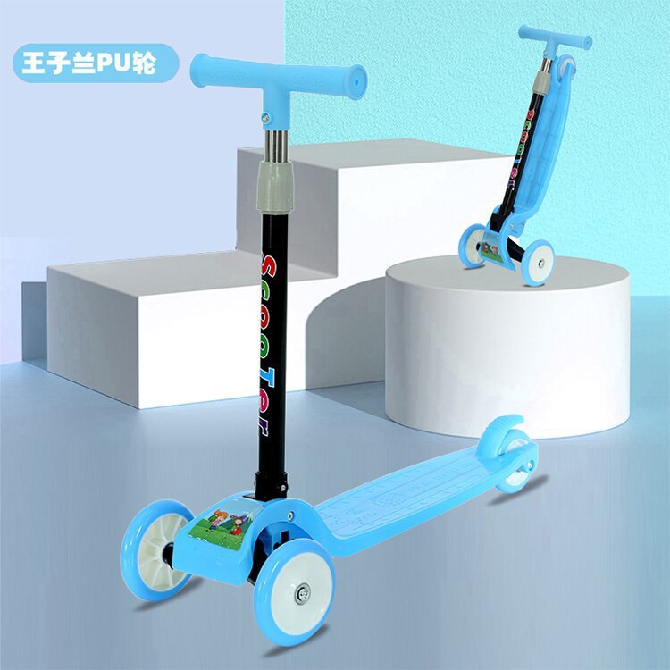 Regalo al por mayor plegable para niños scooter 2-8 años de edad de tres ruedas flash bicicleta bebé scooter de juguete cochecito