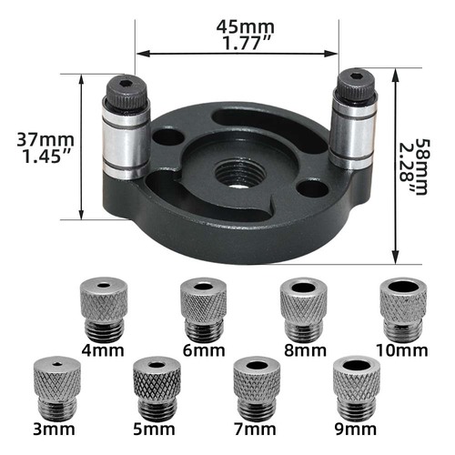 Woodworking straight hole drilling locator Wood board splicing round wood tenon center drilling locator Beech wood drilling DIY