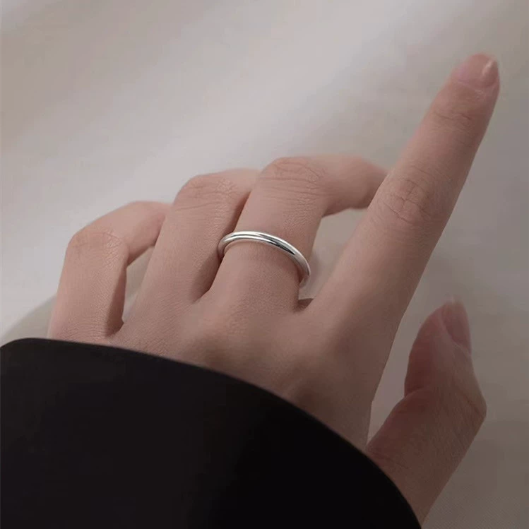 Ring, fashionable small design silver bracelet, silver 999 sample, light luxury style, high-quality style, on index finger