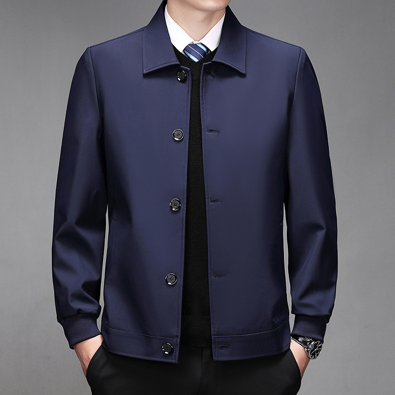 Yingao Lapel Jacket Business Coat Men's New Spring and Autumn Business Casual Top Middle-Aged Dad Jacket Yingao Lapel Jacket Business Coat Men's New Spring and Autumn Business Casual Top Middle-Aged Dad Jacket