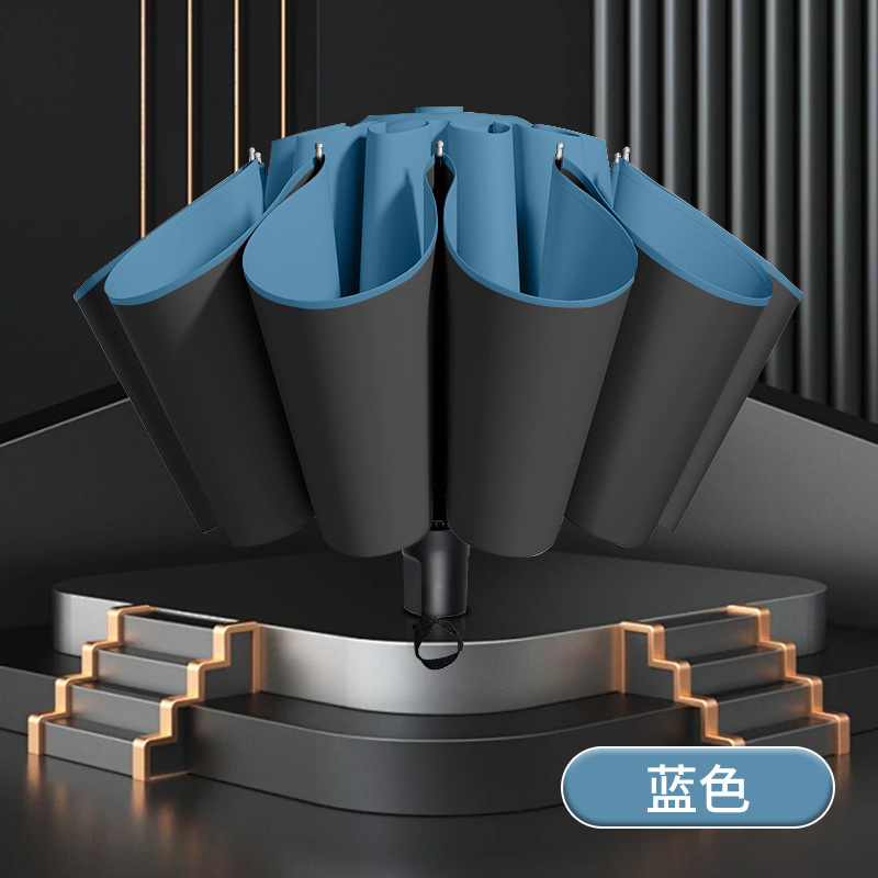 Sombrilla grande para tres personas, reforzada con vinilo, resistente a tormentas - Mayorista