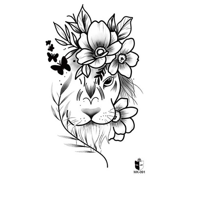 Animal blanco y negro desechable pegatinas de tatuaje belleza pegatinas de tatuaje moda estética patrón de personalidad dama pegatinas de tatuaje