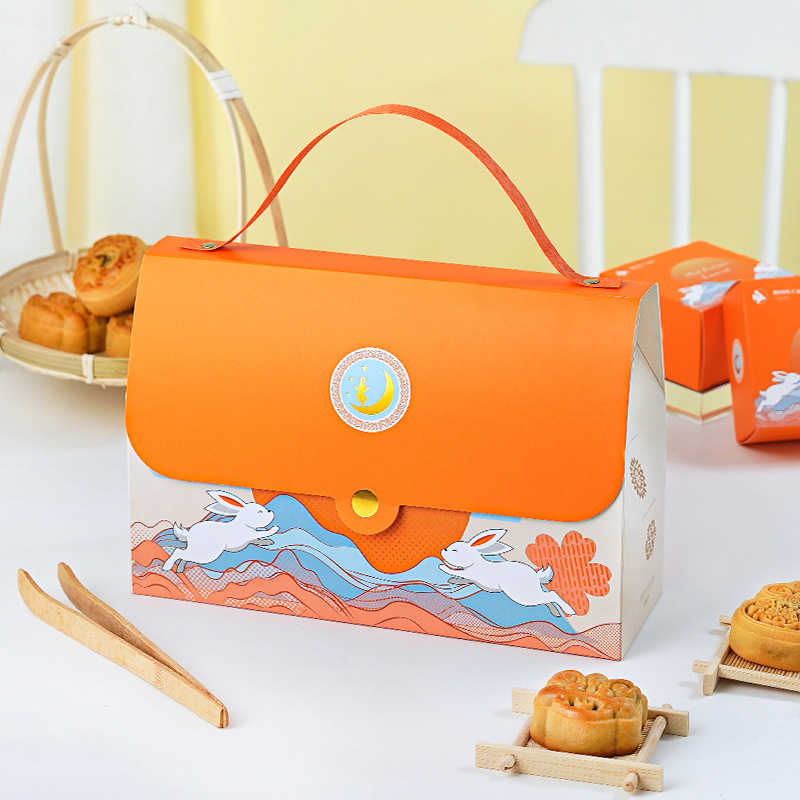 月饼包装盒新款2025手提礼盒6粒装高档蛋黄酥曲奇饼干空盒子送礼