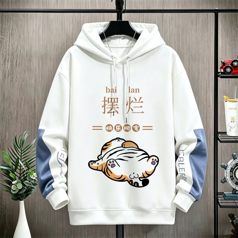 Spring and autumn thin hooded sweatshirt for male students, Korean style, loose fit, versatile and stylish pullover jacket for teenagers Spring and autumn thin hooded sweatshirt for male students, Korean style, loose fit, versatile and stylish pullover jacket for teenagers