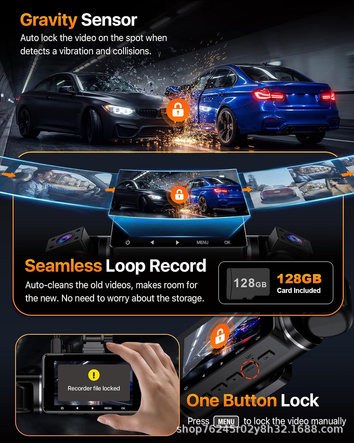 Dash cam private model new 4-channel 360-degree driving recorder 4K high-definition night vision WIFI parking monitoring
