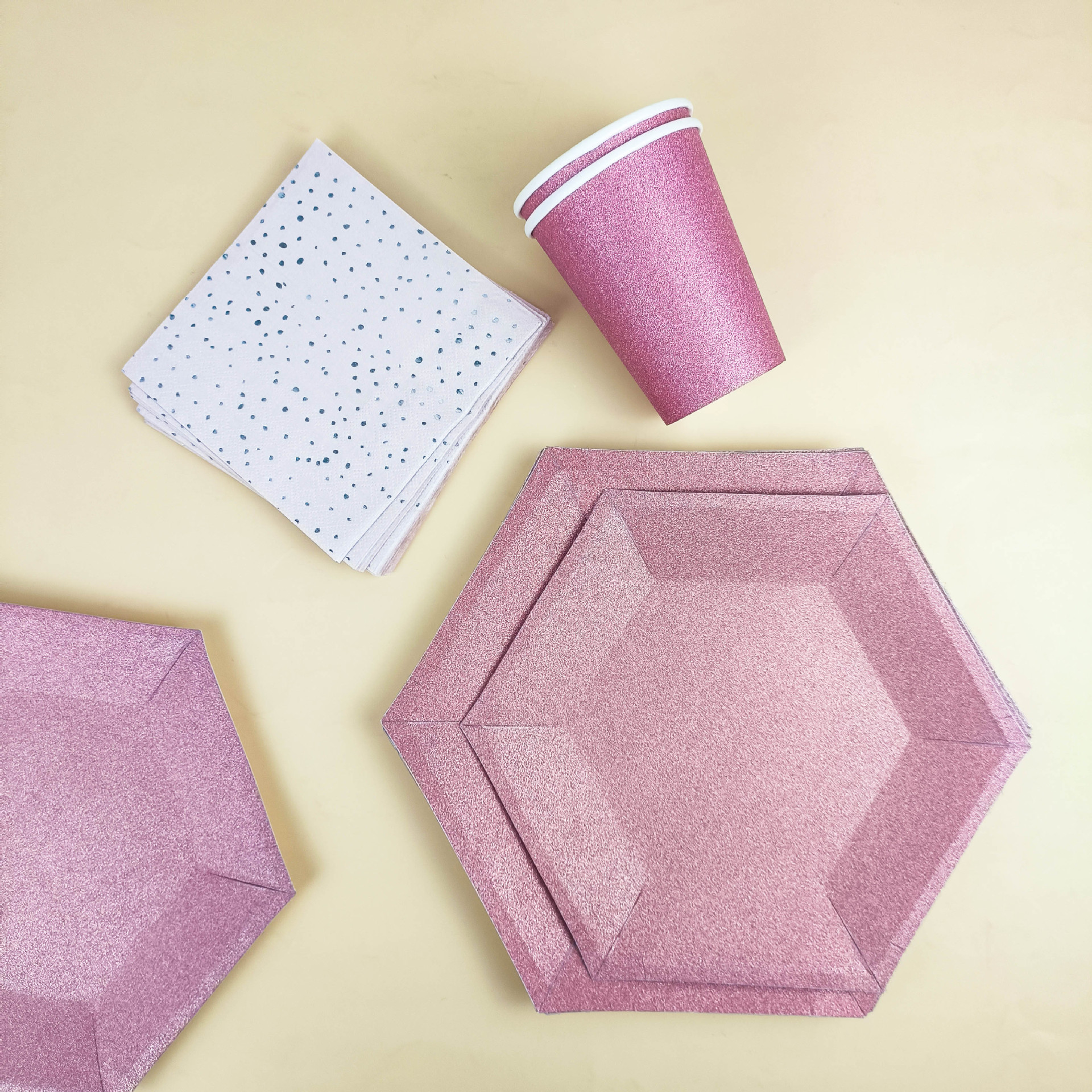 대형 플레이트 작은 컵 종이 타월 4 개 세트