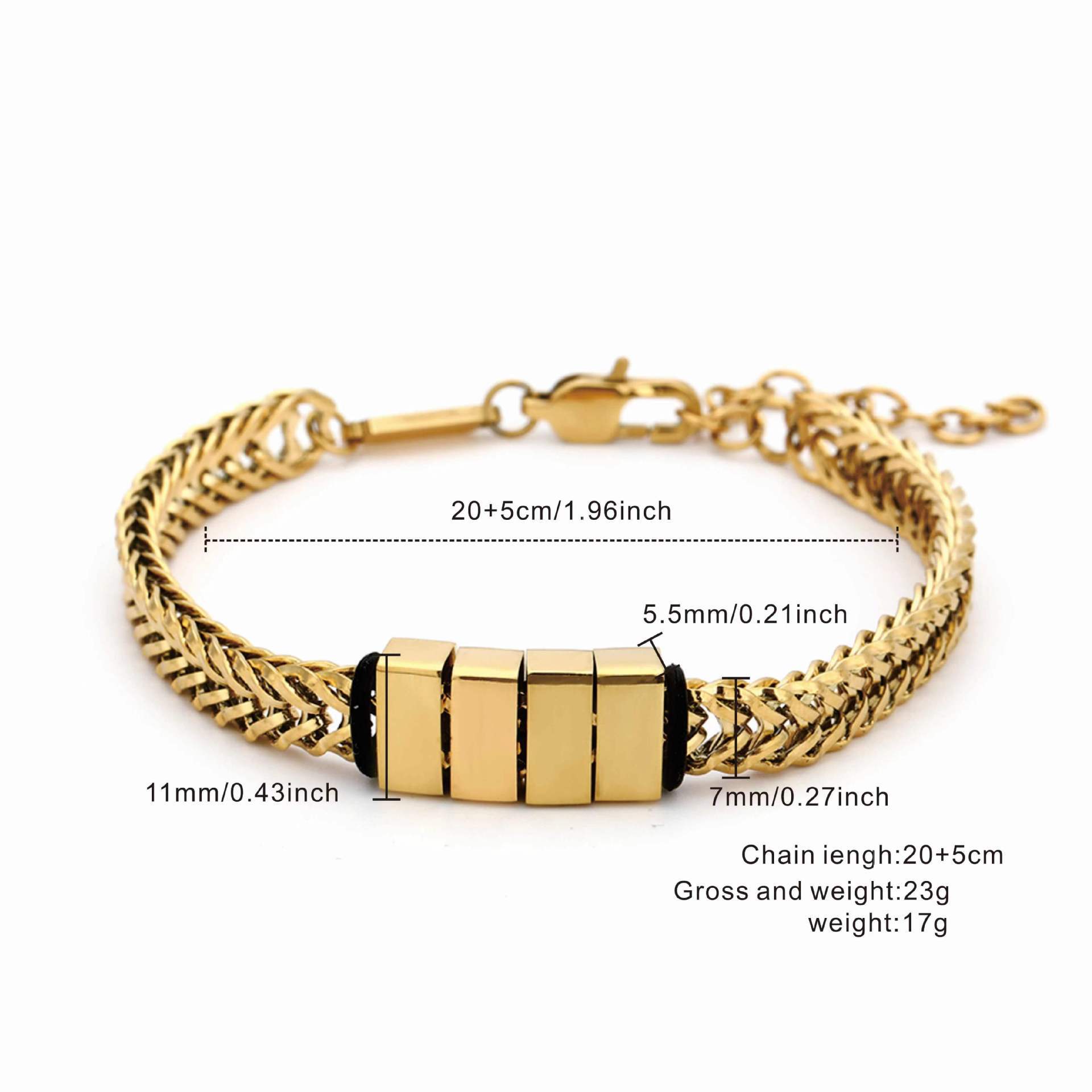 Simple Style Solid Color Titanium Steel Plating Men's Bracelets Men's Chain Bracelets display picture 1