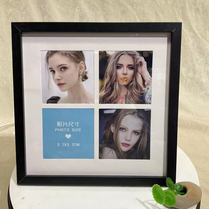 Wooden Picture Frame Empty Frame Painting Frame Nine-Grid Four-Grid Multi-Grid Framing Display Stand Wall-Mounted Picture Frame Wholesale