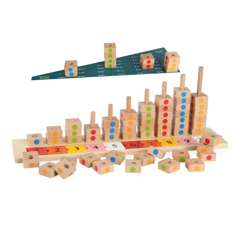 Montessori educación temprana material didáctico de madera jardín infantil Arco Iris tablero digital a juego cognitivo logarítmico tablero juguetes educativos para niños