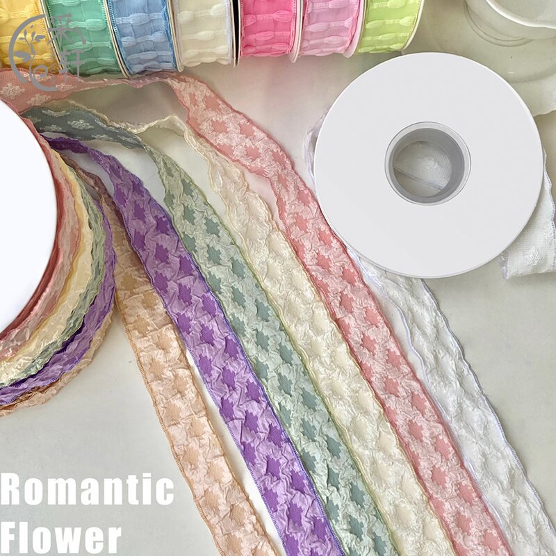 采轩 菱形格丝带 2.5cm*10码 花束丝带 情人节花束带