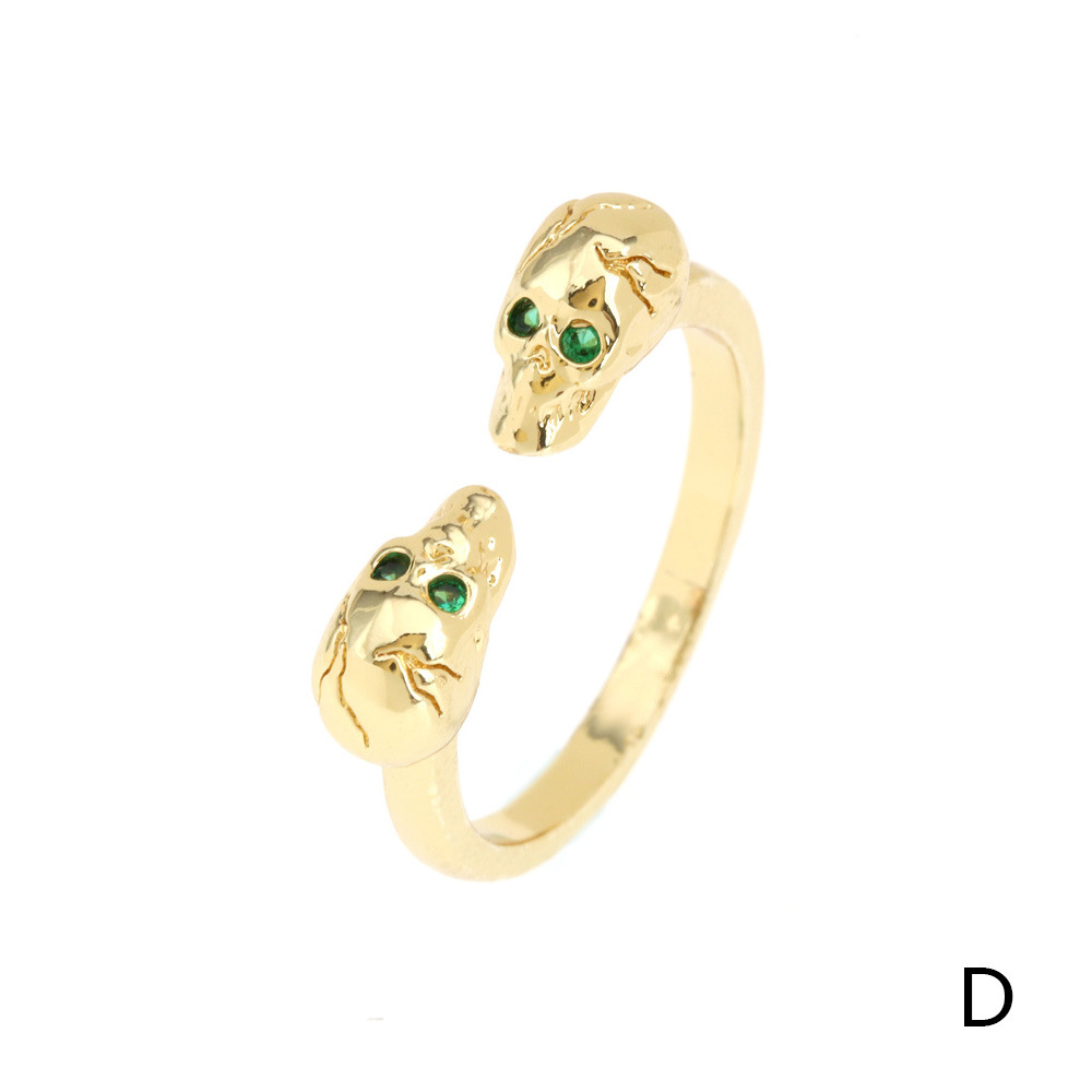 Fashion Snake Copper Inlay Zircon Rings 1 Piece