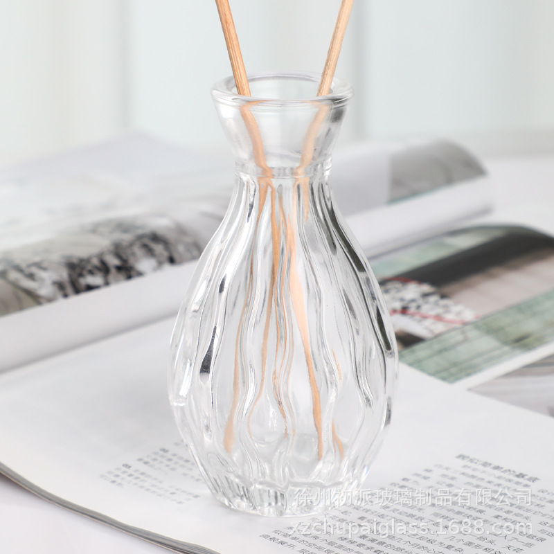 批发100ml大肚香薰瓶空瓶小花瓶无火扩香器搭配香薰棒透明香水瓶