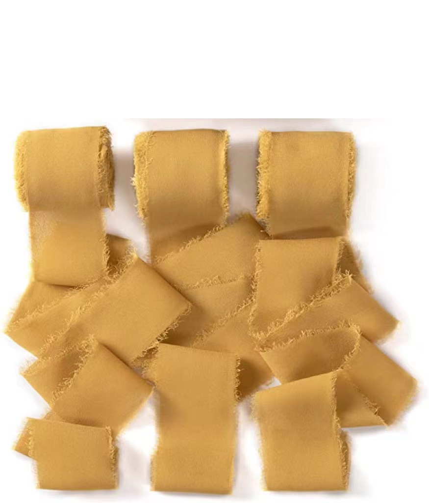 INS deshilachado gasa cinta ramo de la boda borla cinta arco decoración hilo de nieve tira de tela de seda