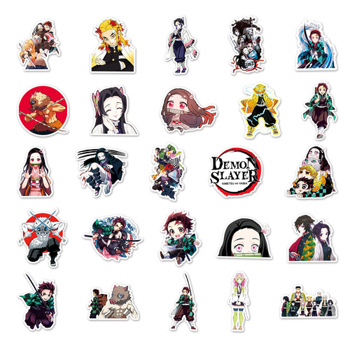 50 pieces of Kimetsu no Yaiba graffiti personalized cross-border Japanese comic peripheral Gouka hand account DIY skateboard luggage stickers anti-