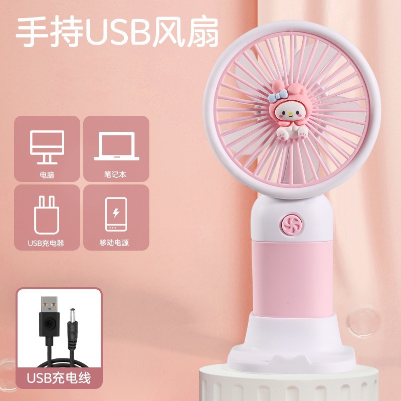 Ventilador de Mano Portátil Recargable de Plástico para Escritorio y Viajes