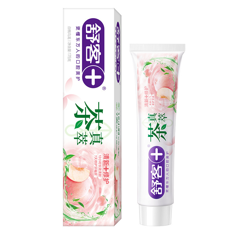 舒客真萃清新牙膏天然茶萃精华持久留香去黄除渍防蛀清爽茶香牙膏|undefined