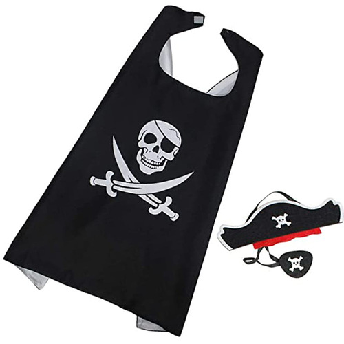 Children's Halloween Pirate Cape Mask Set Costume School Activity Performance cosplay prop