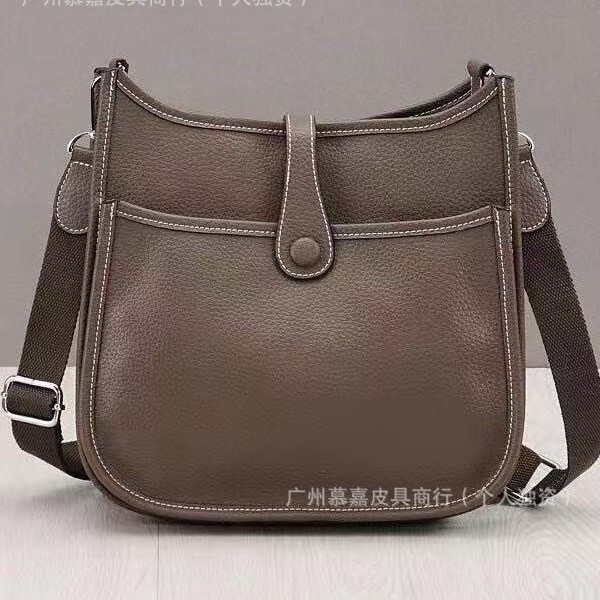 Cross-Border Exclusive New Evelyn Mini Genuine Leather Single Shoulder Crossbody Women's Bag with Pebbled Cowhide Texture, Includes Logo