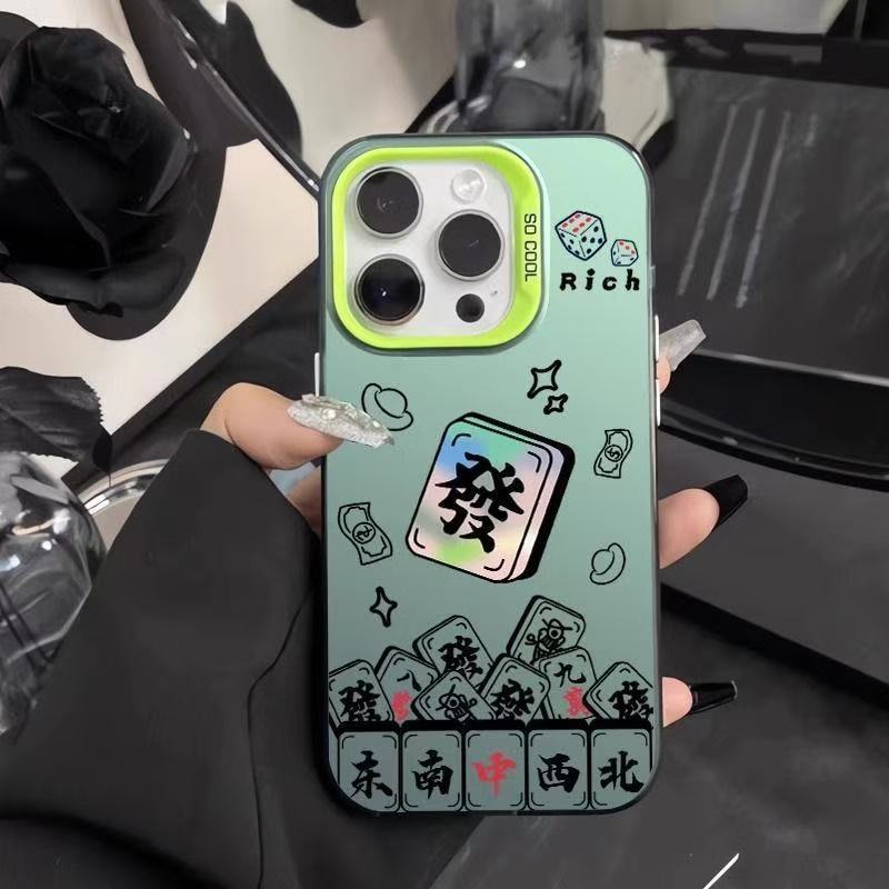 Fa Cai Mahjong para iPhone 16 funda para teléfono móvil Apple 15promax/14 anti-caída 13pro12 nuevo 11xr
