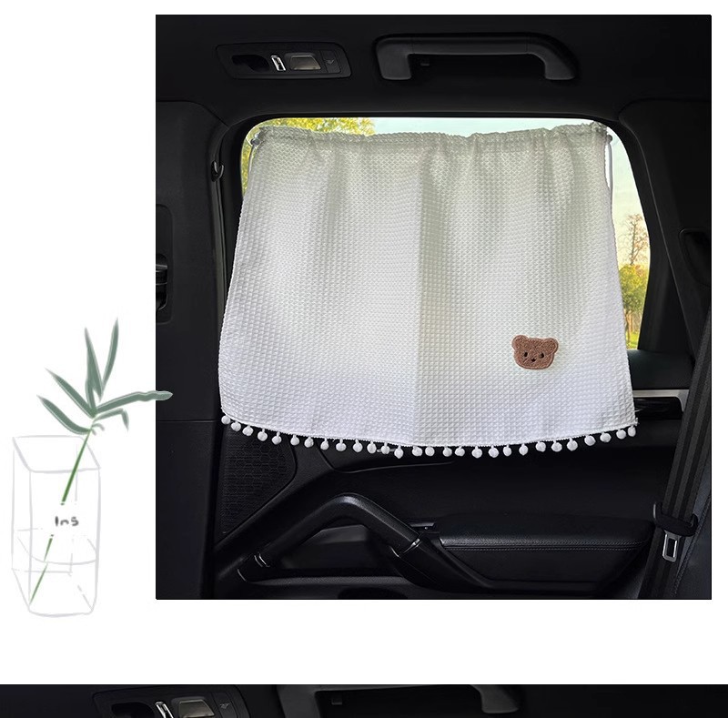 Car Sunshade Curtain Summer Cartoon Cute Car Sunshade for Baby Sun Protection and Heat Insulation Interior Light-Blocking Curtain