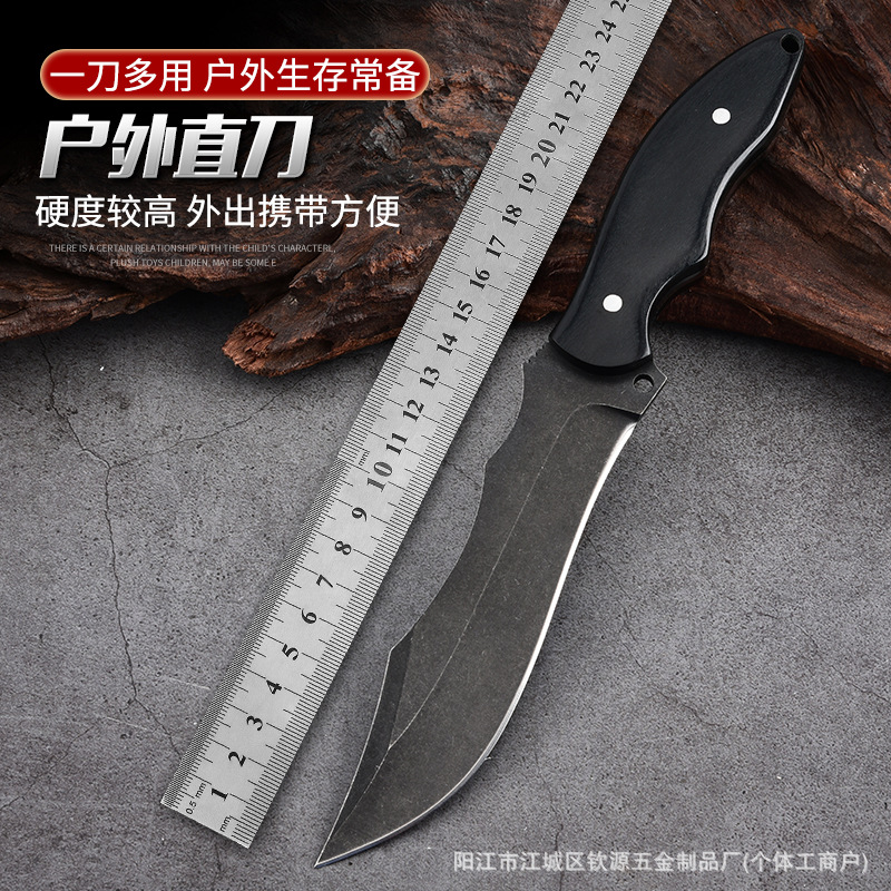 厂家直供黑檀木户外小刀不锈钢小折刀折叠刀家用水果刀便携求生刀