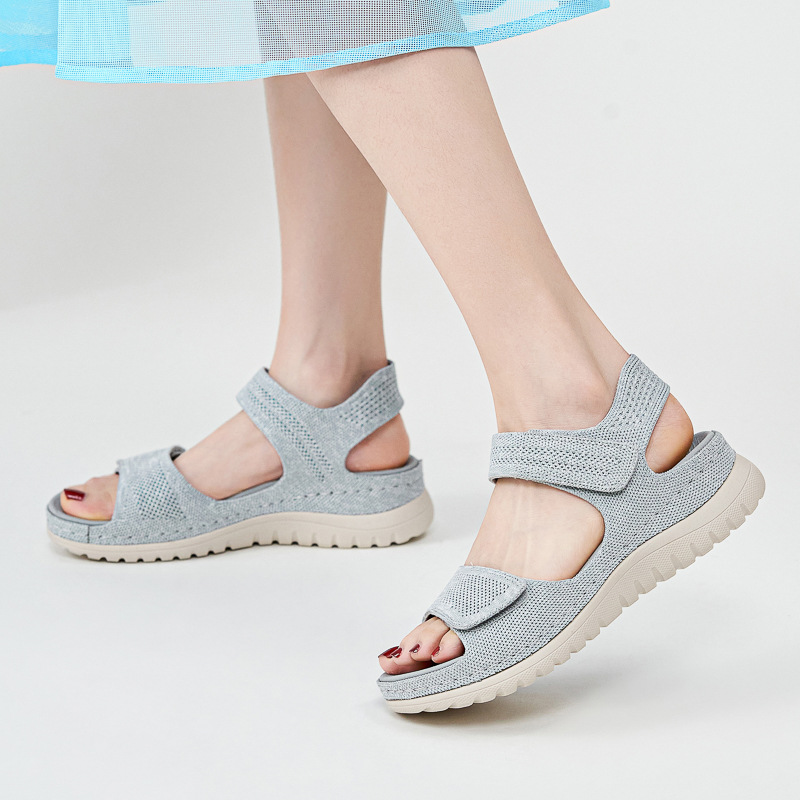 Sandalias de Playa con Suela Gruesa y Diseño Hueco para Mujer de Tela y MD para Playa image 1