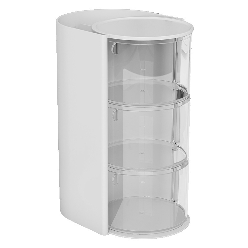 Caja de almacenamiento de escritorio de plástico transparente cajón multifuncional caja de almacenamiento de cosméticos caja de almacenamiento titular de la pluma caja de soplo de polvo