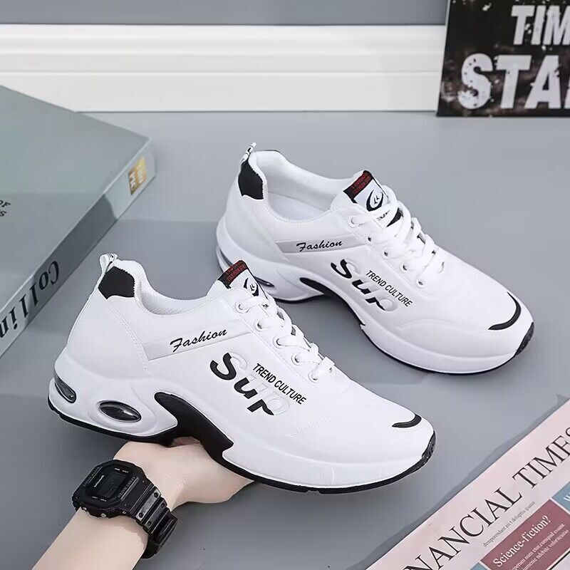 Spring and Summer Sports Shoes Youth Trendy Outdoor Running Shoes Breathable Mesh Shoes Thick-soled Casual Men's Shoes All-match Board Shoes