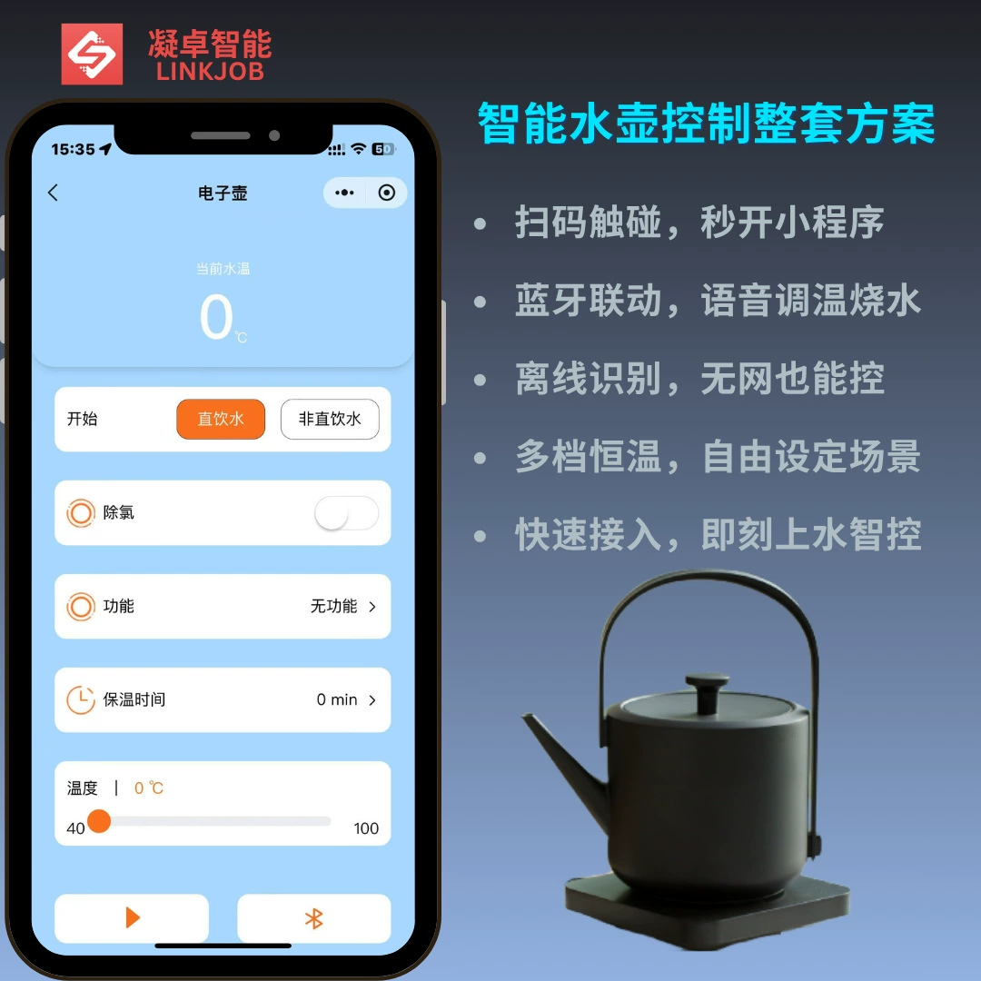 Умный чайник с Bluetooth: управление, голосовой помощник (офлайн), управление через приложение, интеграция протоколов, низкое энергопотребление